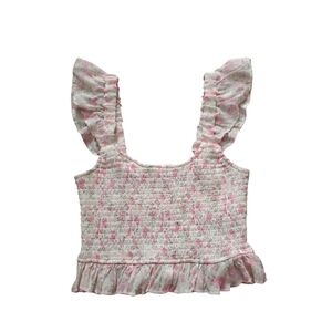 Altar'd State Pink and Green Smocked Top